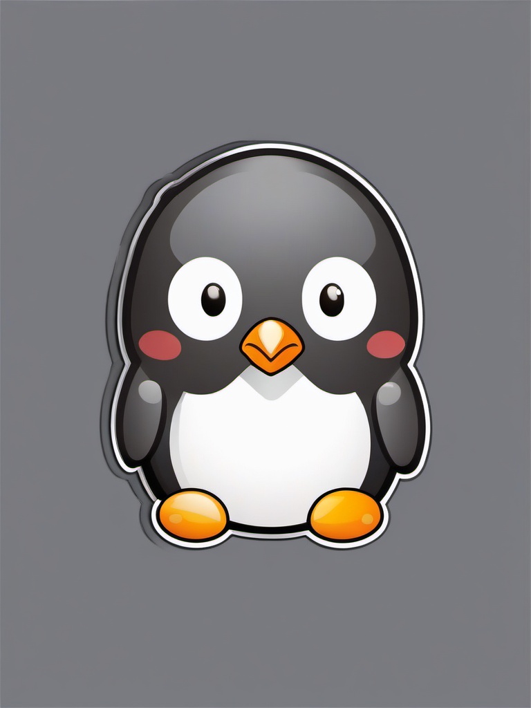 Penguin Chick Emoji Sticker - Adorable fluffiness, , sticker vector art, minimalist design