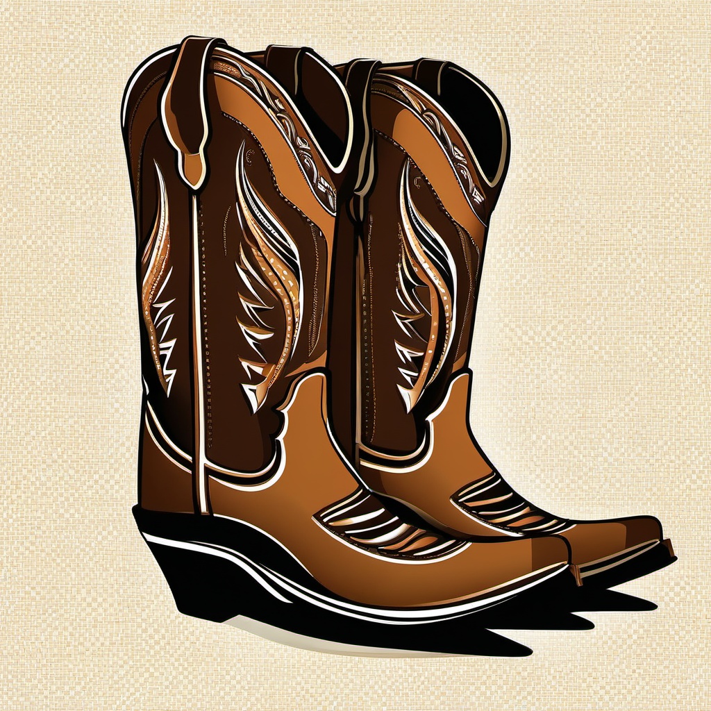 Cowboy Boot clipart - cowboy boot with decorative stitching  