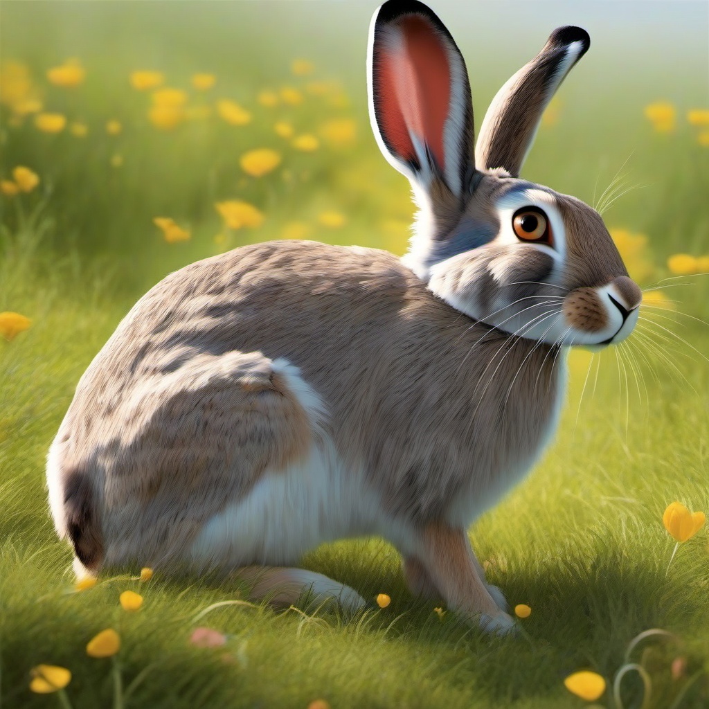 Hare cartoon - fast, long-eared animal that resembles a rabbit  