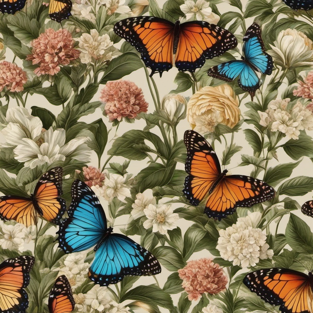 Blooming Garden Butterfly Wallpaper intricate details, patterns, wallpaper photo