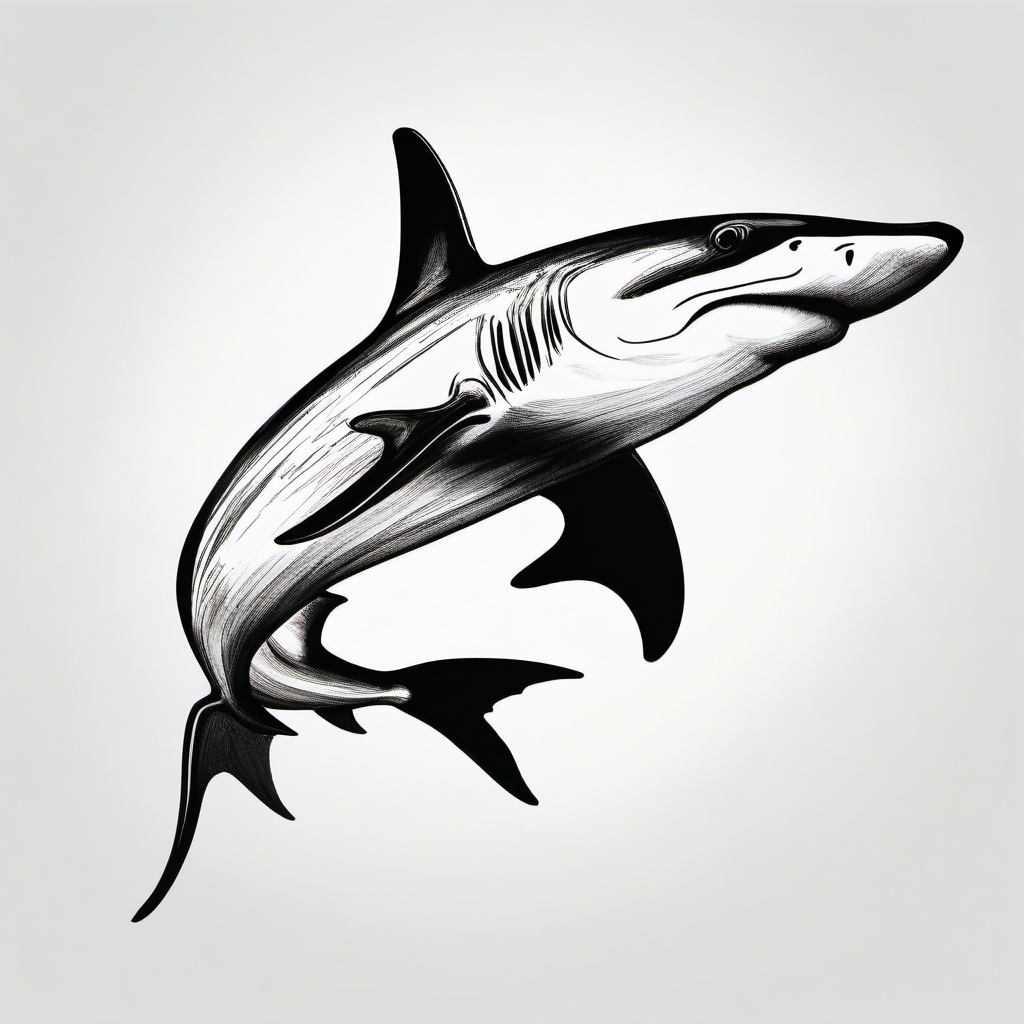 drawing of Hammerhead shark  minimal rough sketch scribbles,doodles,black and white