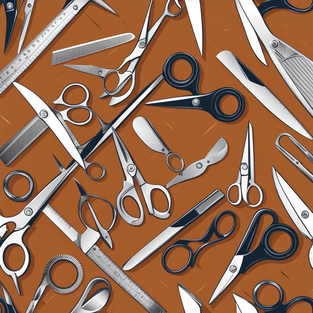 scissors clipart - precision scissors, poised to snip, in the hands of a skilled tailor 