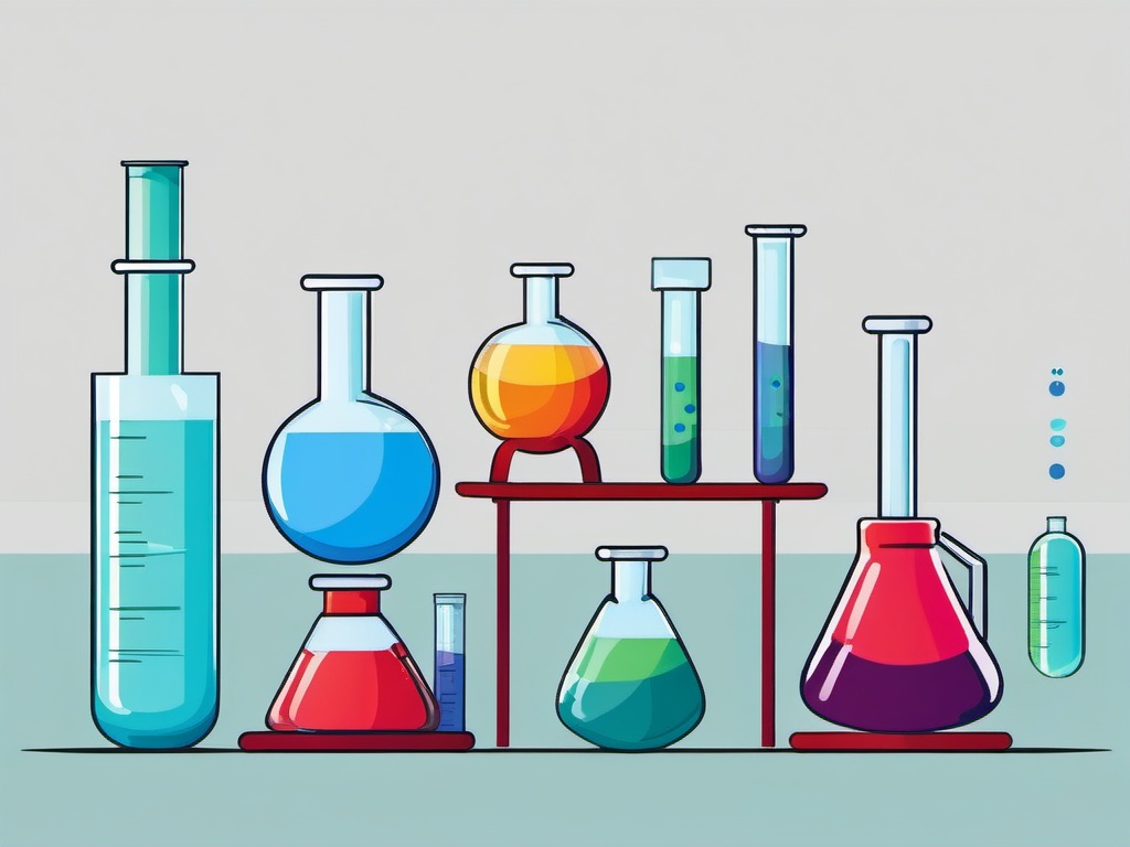 Lab Flask clipart - Glass container used for chemical reactions, ,color clipart vector style