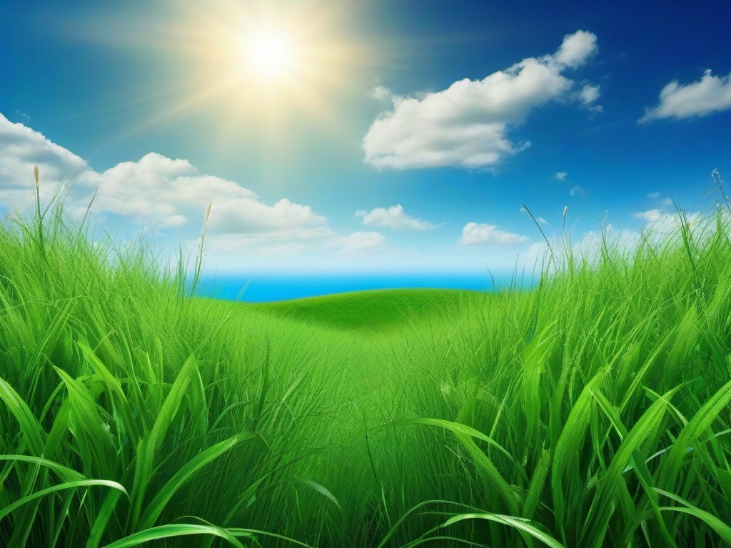 Blue Sky With Grass Background  ,desktop background wallpaper