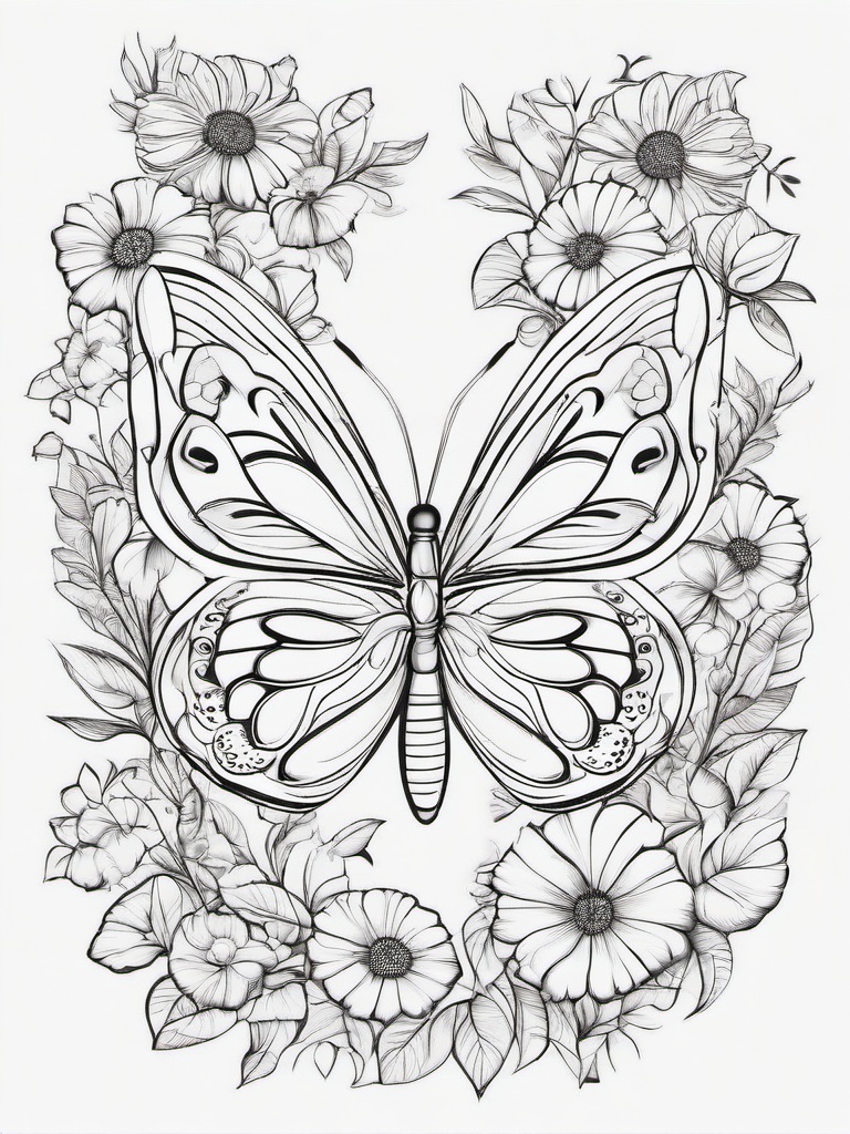 Butterfly with a Message Coloring Pages - Inspirational Quotes with Butterflies  minimal black outline printable sheet, coloring page