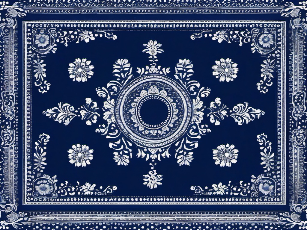 Blue Bandana Background-Navy blue with traditional white bandana patterns, creating a classic, retro design  background wallpaper