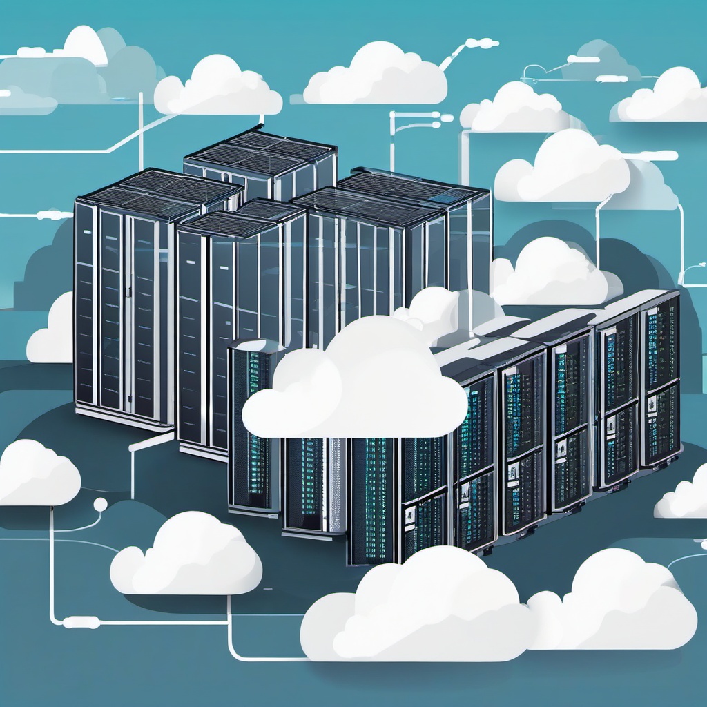 Cloud Data Center Server Farm clipart - Cloud data center server farm, ,vector color clipart,minimal