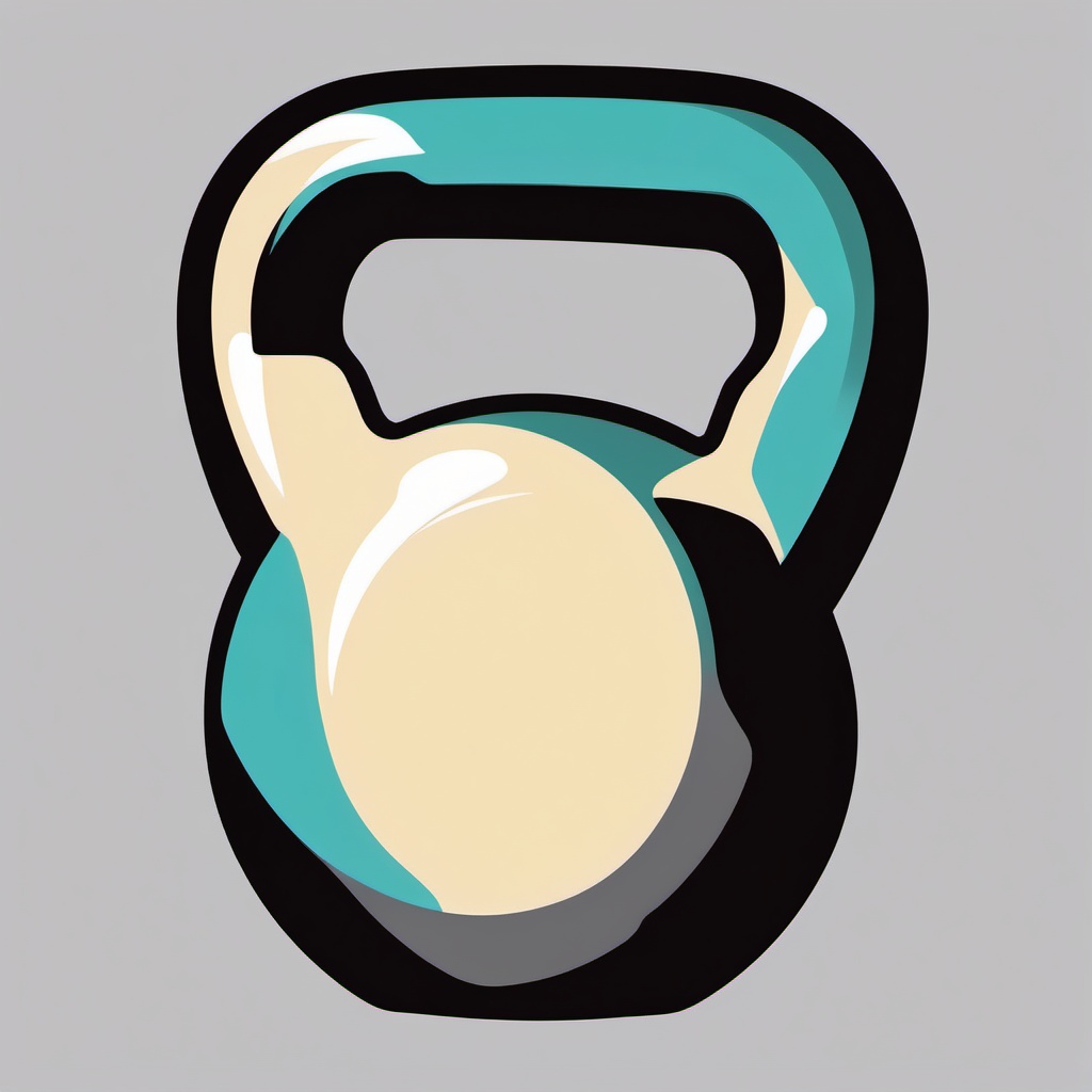 Crossfit Kettlebell Clipart - A kettlebell for CrossFit training.  color vector clipart, minimal style