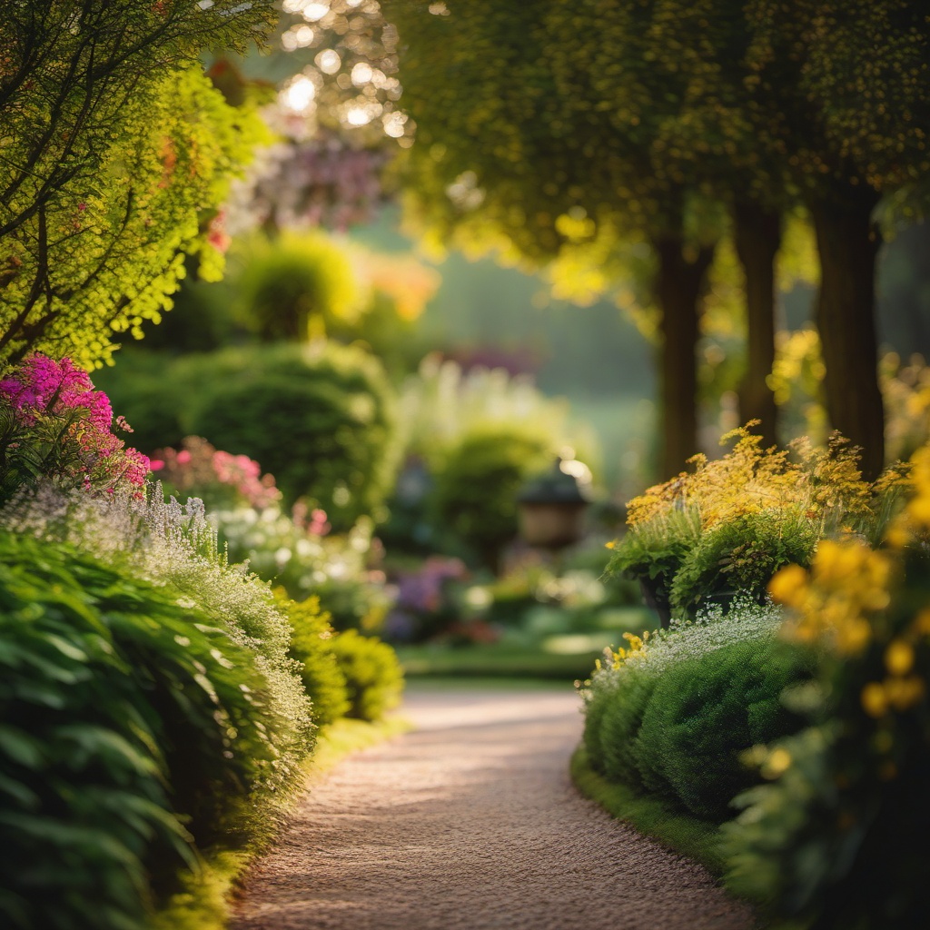 Czech Garden Paradise - Add the charm of a Czech garden paradise to your landscape. realistic, professional photography, bokeh, natural lighting, canon lens, shot on dslr 64 megapixels sharp focus