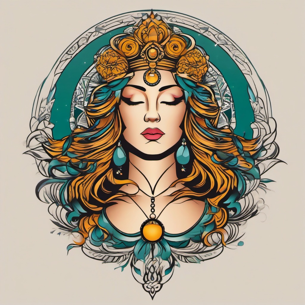 tattoo design for virgo  simple vector color tattoo