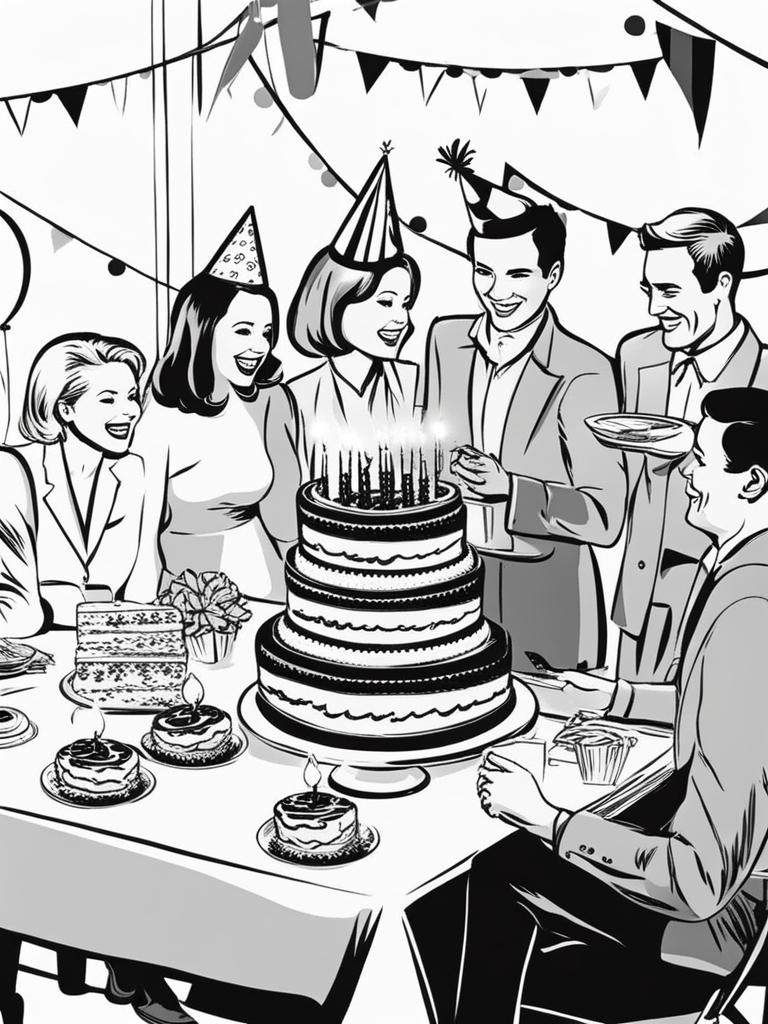 birthday clipart black and white at a birthday celebration - marking special occasions. 