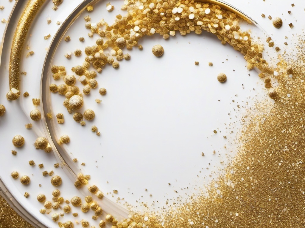 Gold Glitter And White Background  