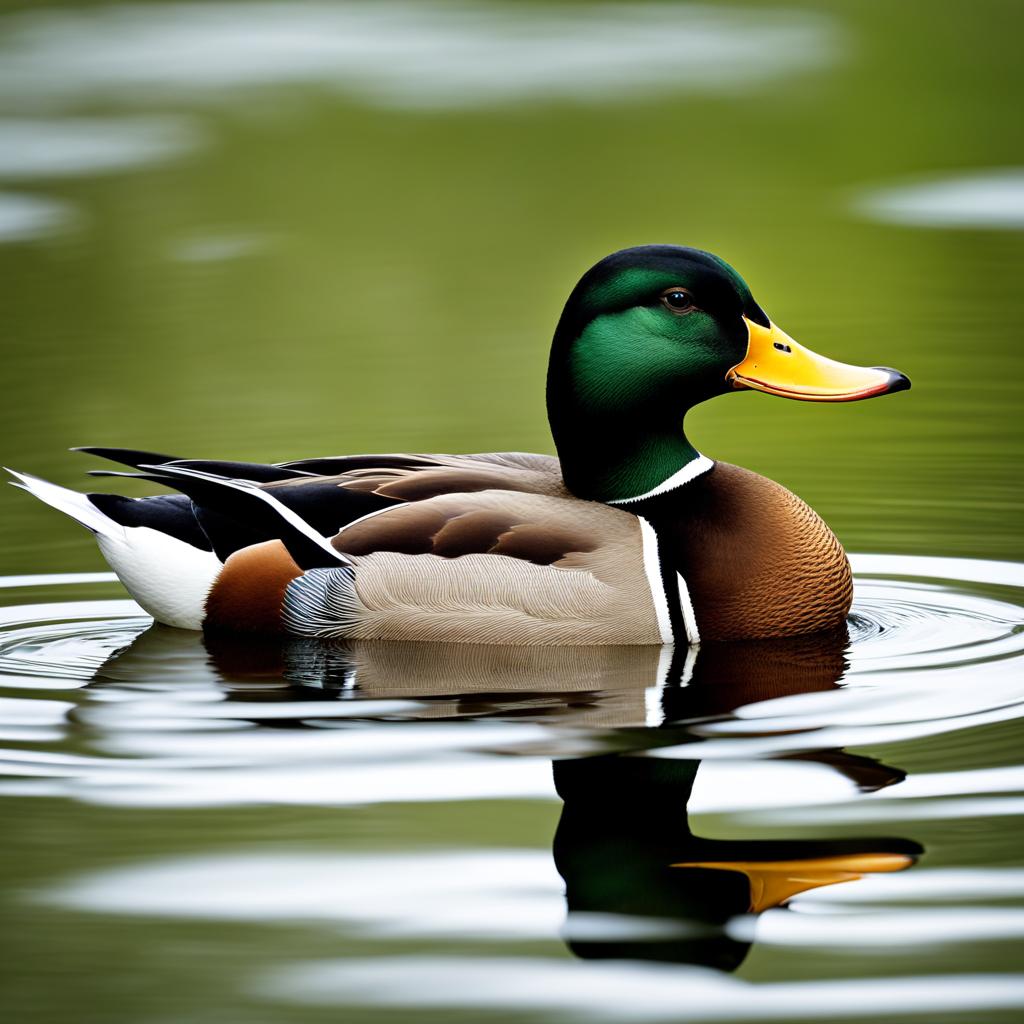 duck clipart transparent background on a calm pond - gliding gracefully. 