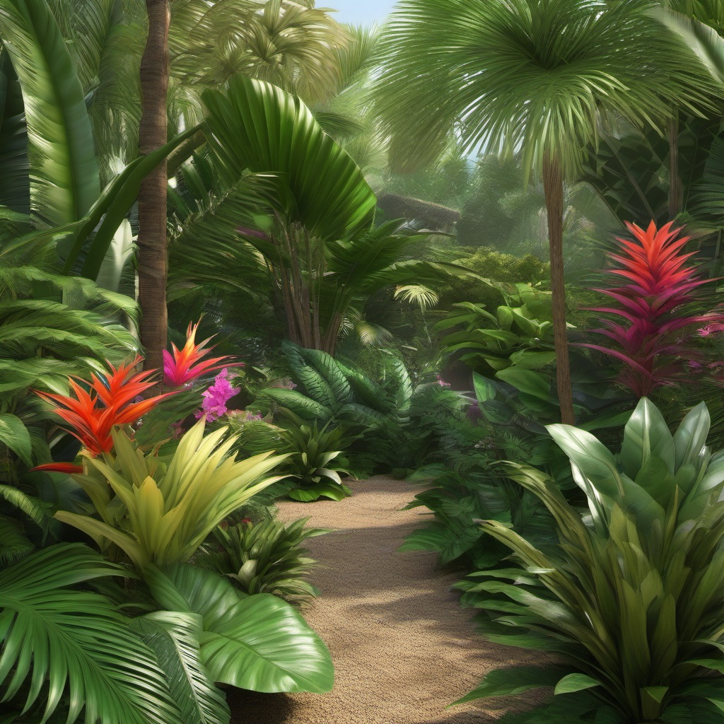 Tropical Oasis Escape - Turn your garden into a lush tropical oasis. multicoloured, photo realistic, hyper detail, high resolution