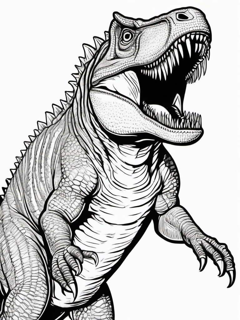 Carcharodontosaurus Coloring Pages - Sharp-Toothed Predator  black outline printable coloring page