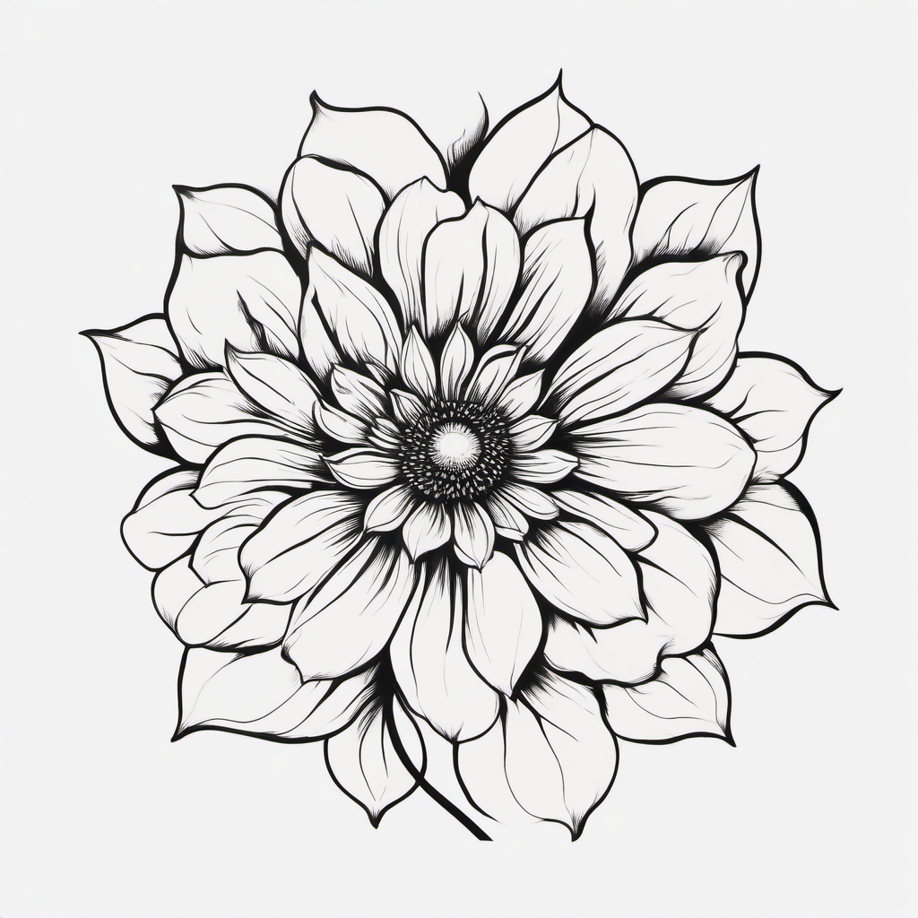 November Flower Tattoo - Tattoo representing the flower associated with the month of November.  simple color tattoo,minimalist,white background