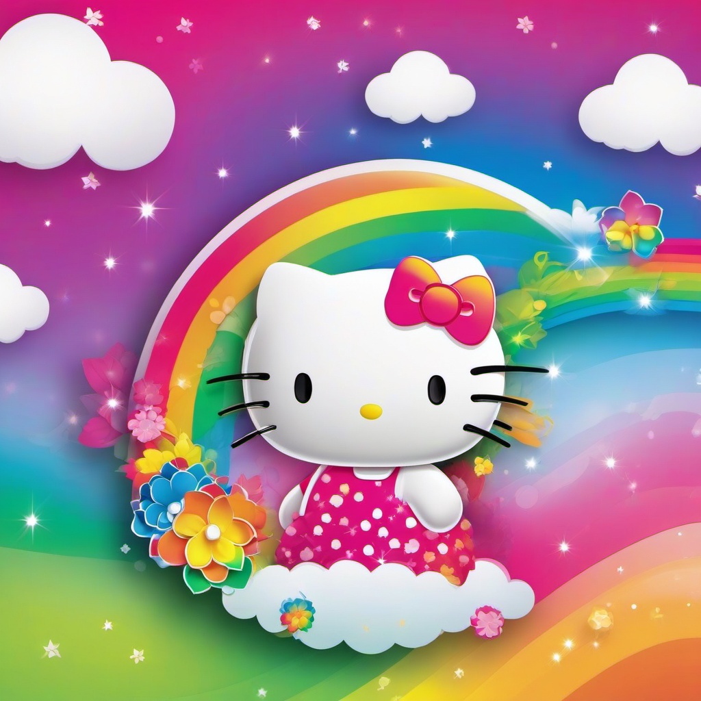 Rainbow Background Wallpaper - hello kitty rainbow background  