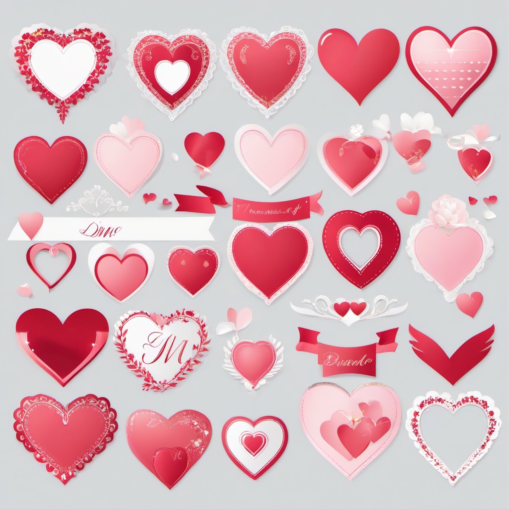 Wedding Heart clipart - Heart-shaped wedding decorations, ,vector color clipart,minimal