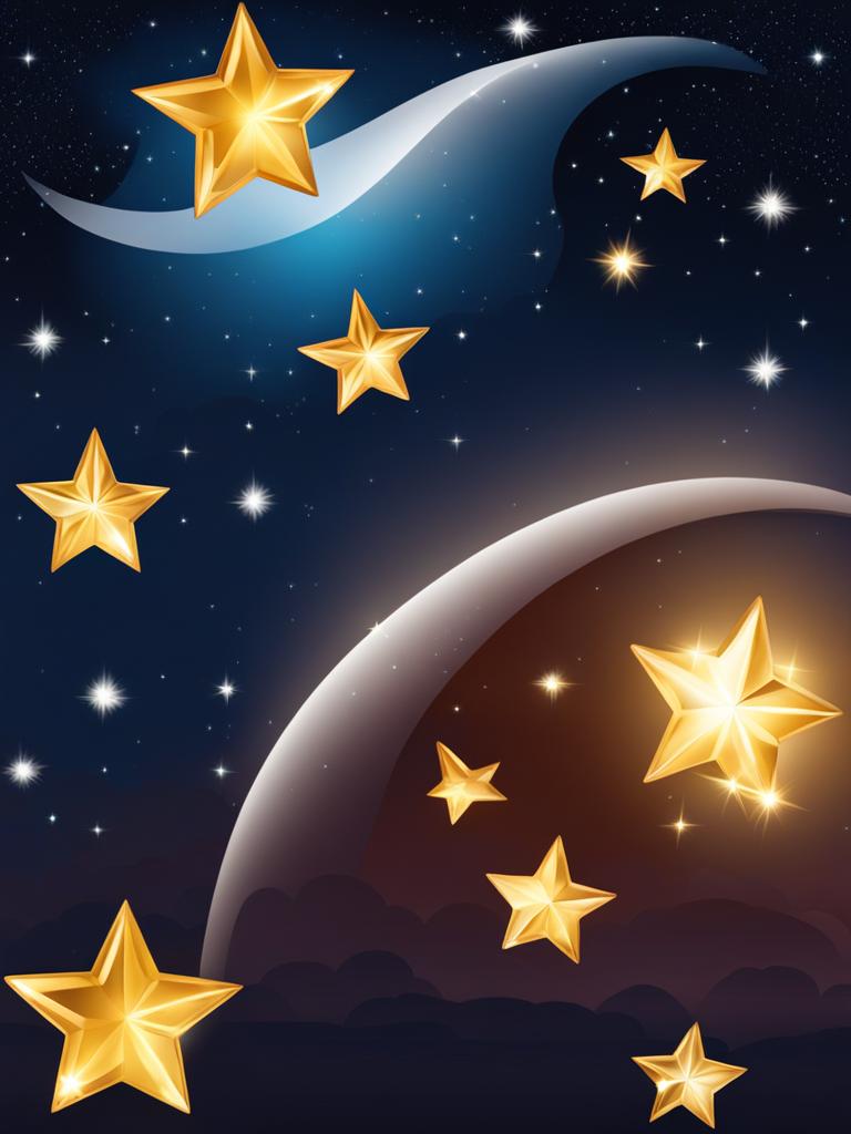 star clipart in the night sky - shining brightly among the stars. 