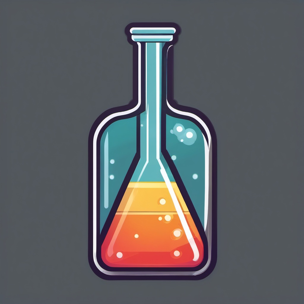 Lab Flask clipart - Glass container used for chemical reactions, ,color clipart vector style