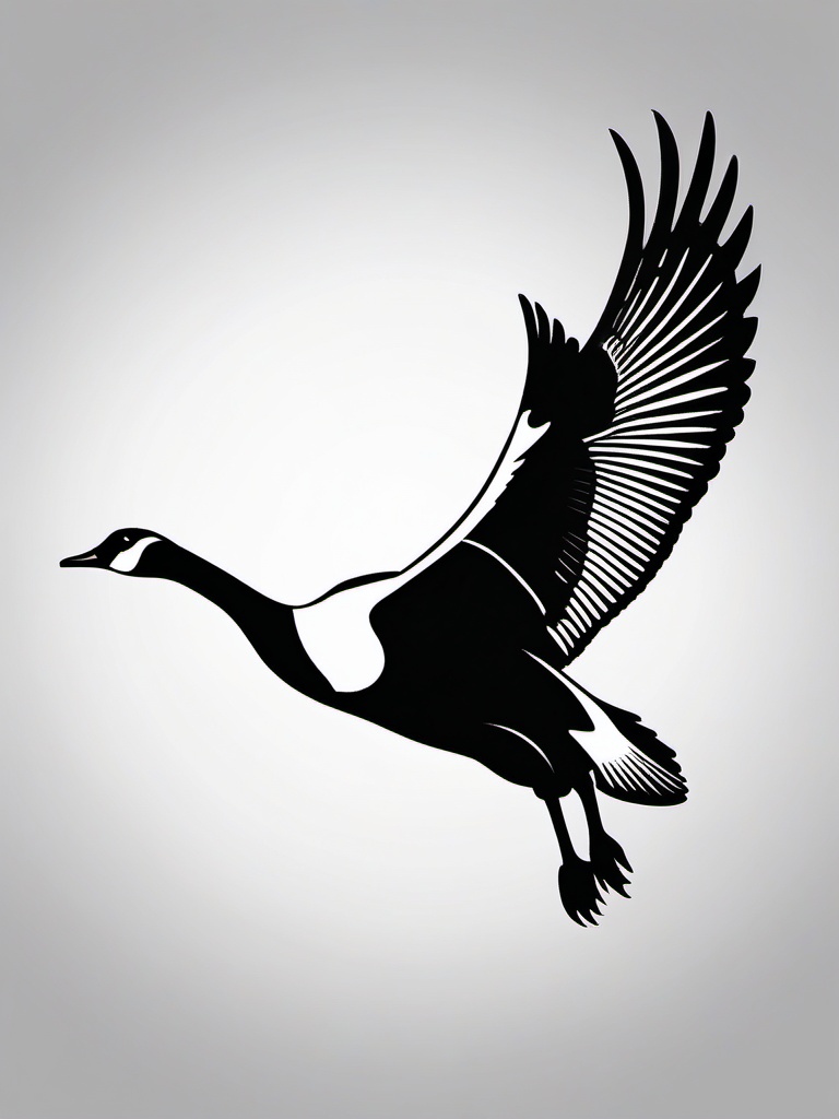 Canadian Goose Tattoo - A tattoo showcasing the iconic Canadian goose, representing wildlife and nature.  simple color tattoo design,white background