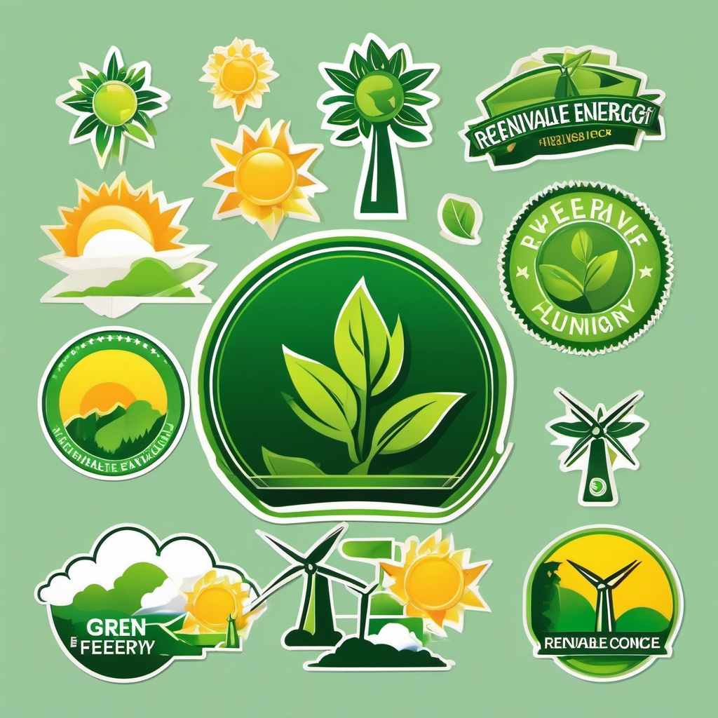 Green Energy sticker- Renewable Power Revolution, , color sticker vector art