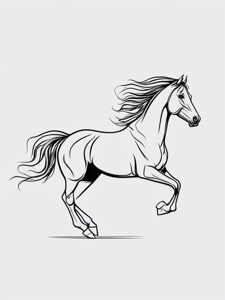 one line tattoo horse  simple tattoo,minimalist,white background