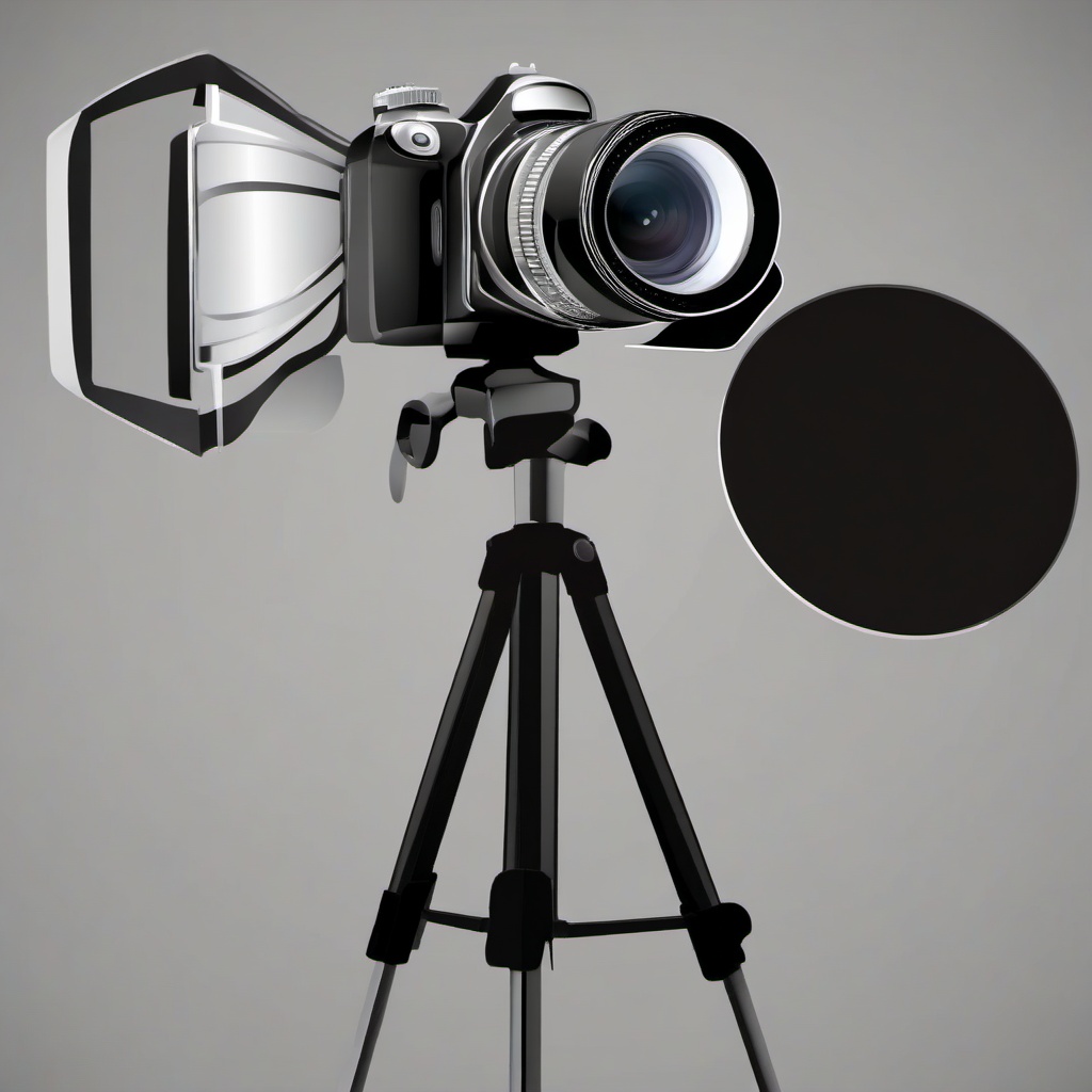 Camera clipart - camera on a tripod at a photoshoot  