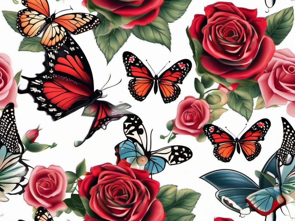 tattoos butterflies and roses  