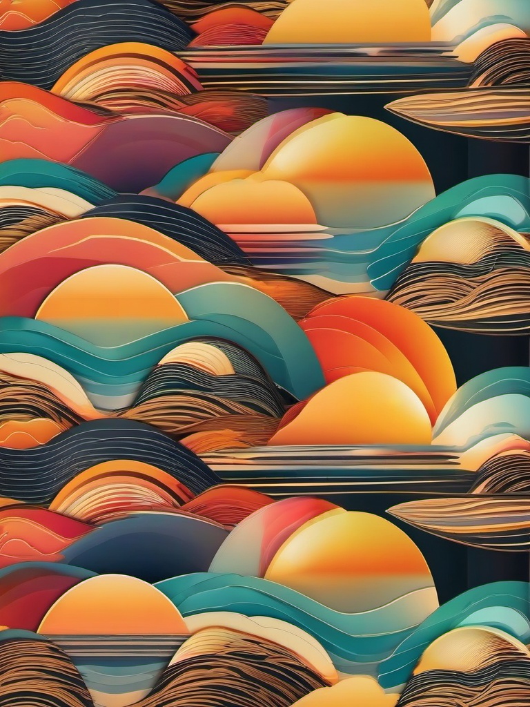 Light Background - Beach Sunset wallpaper, abstract art style, patterns, intricate