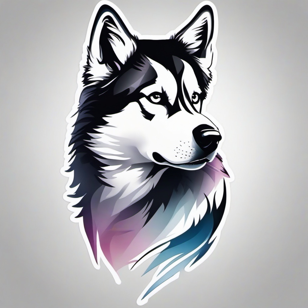 husky minimal tattoo  simple color tattoo,minimal,white background