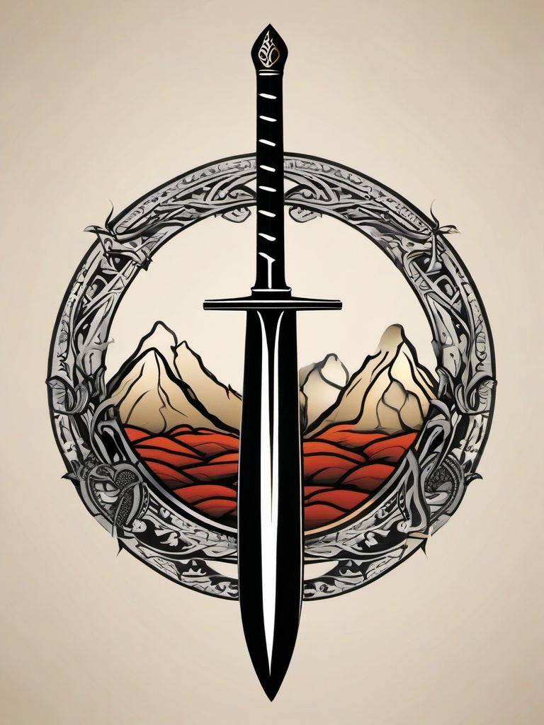 lotr sword tattoo  simple vector color tattoo