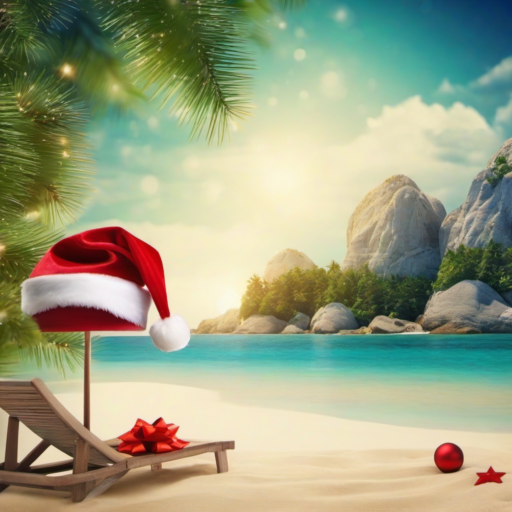 Beach background - christmas on the beach background  