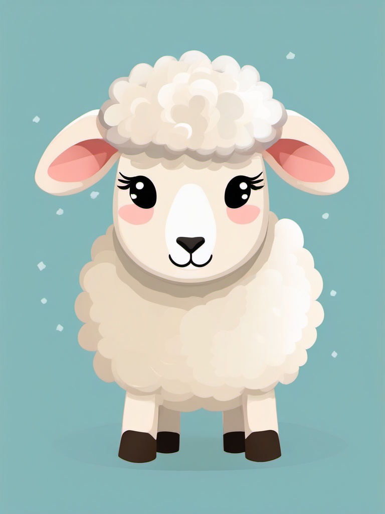 Sheep clipart - fluffy sheep with a cute expression  