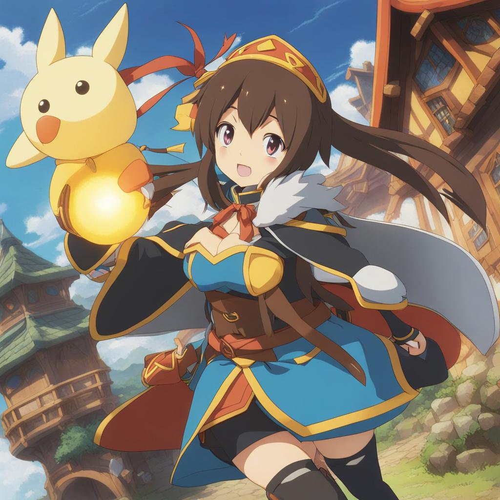 konosuba - embarks on comical adventures in a whimsical, fantasy-filled realm. 