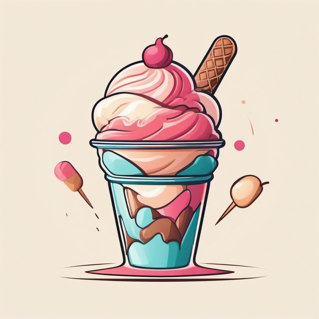 Speciality Ice Cream   minimalist design, white background, professional color logo vector art