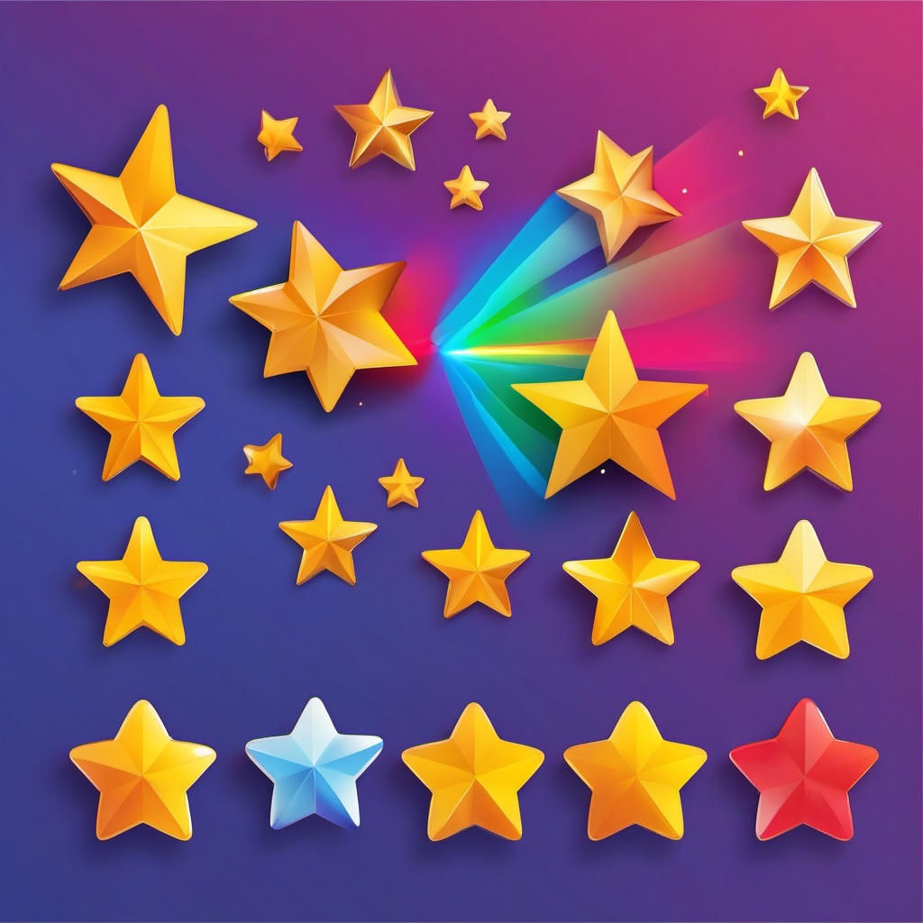 Clipart of a Star Rating - Star rating for user reviews and ratings,  color vector clipart, minimal style