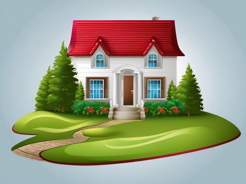 House clipart - house with a welcome mat  