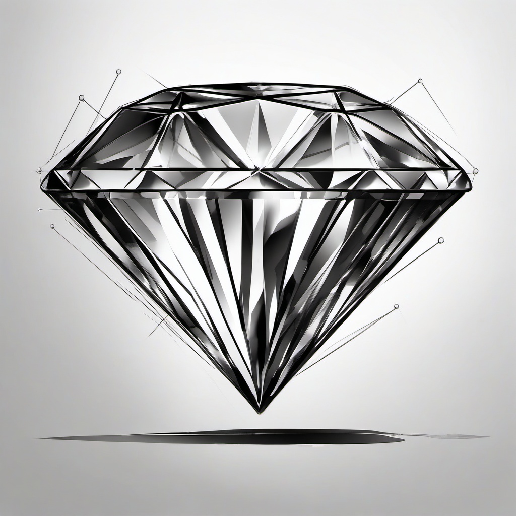 drawing of a diamond in a luxury setting  minimal rough sketch scribbles,doodles,black and white