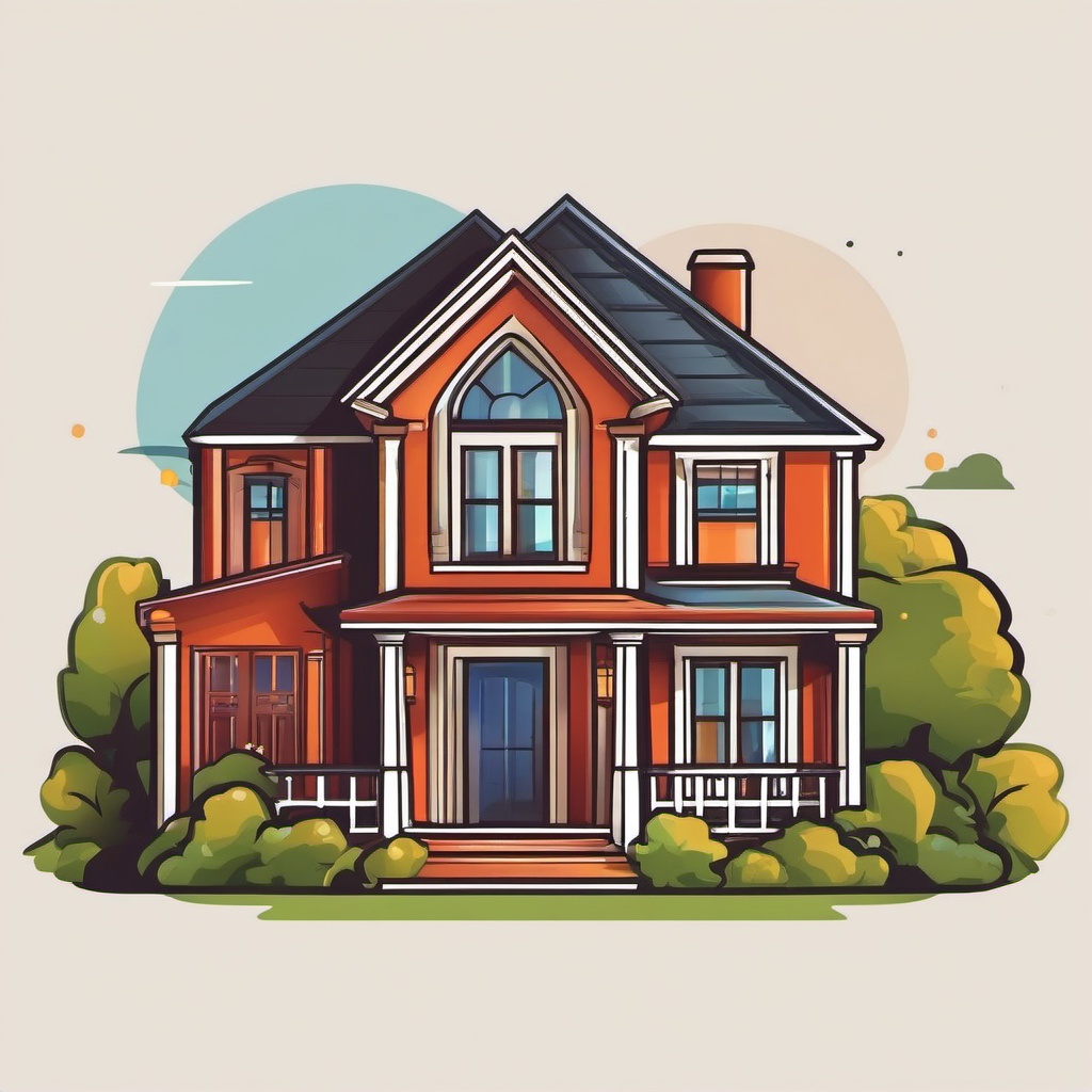 House clipart - Simple house clipart for the homepage or main menu,  color clipart, vector art