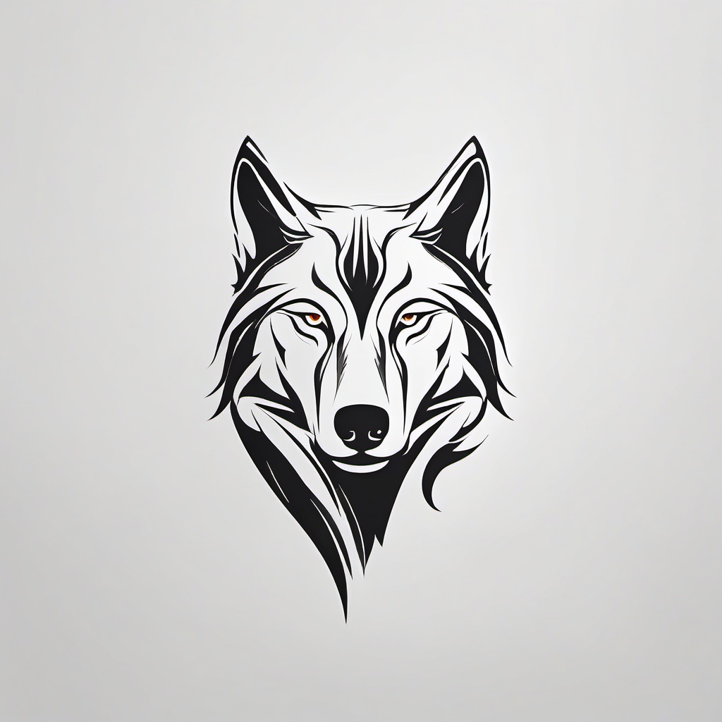 Simple Wolf Tattoo,less is more – a minimalist masterpiece, wolf depicted in its purest essence. , tattoo design, white clean background