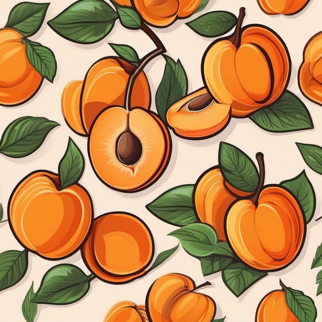 Apricot Sticker - Sweet and velvety, an apricot-hued treat for your taste buds, , sticker vector art, minimalist design