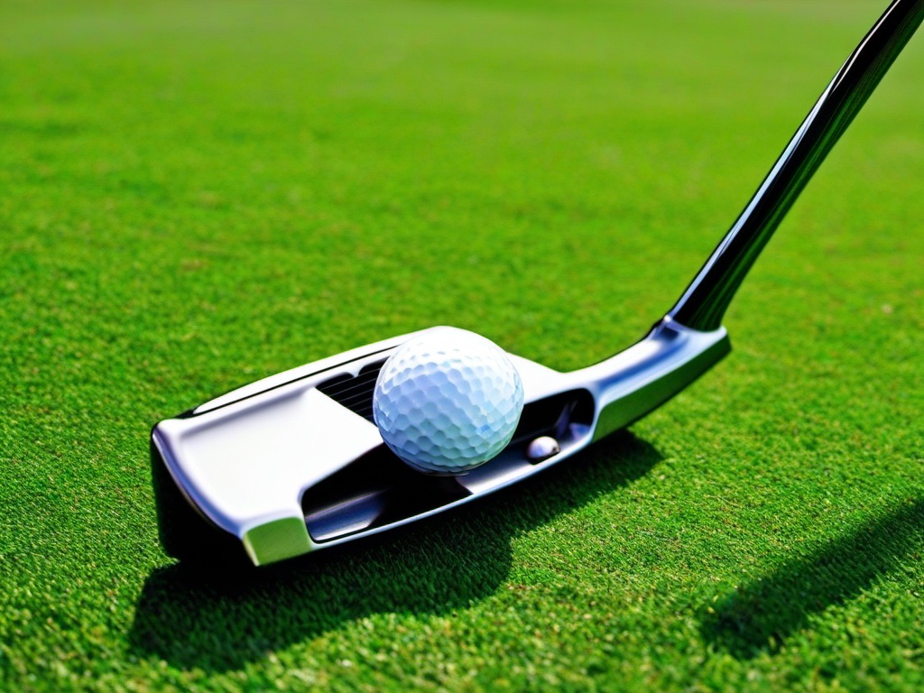 Golf clipart - golf putter on a putting green  