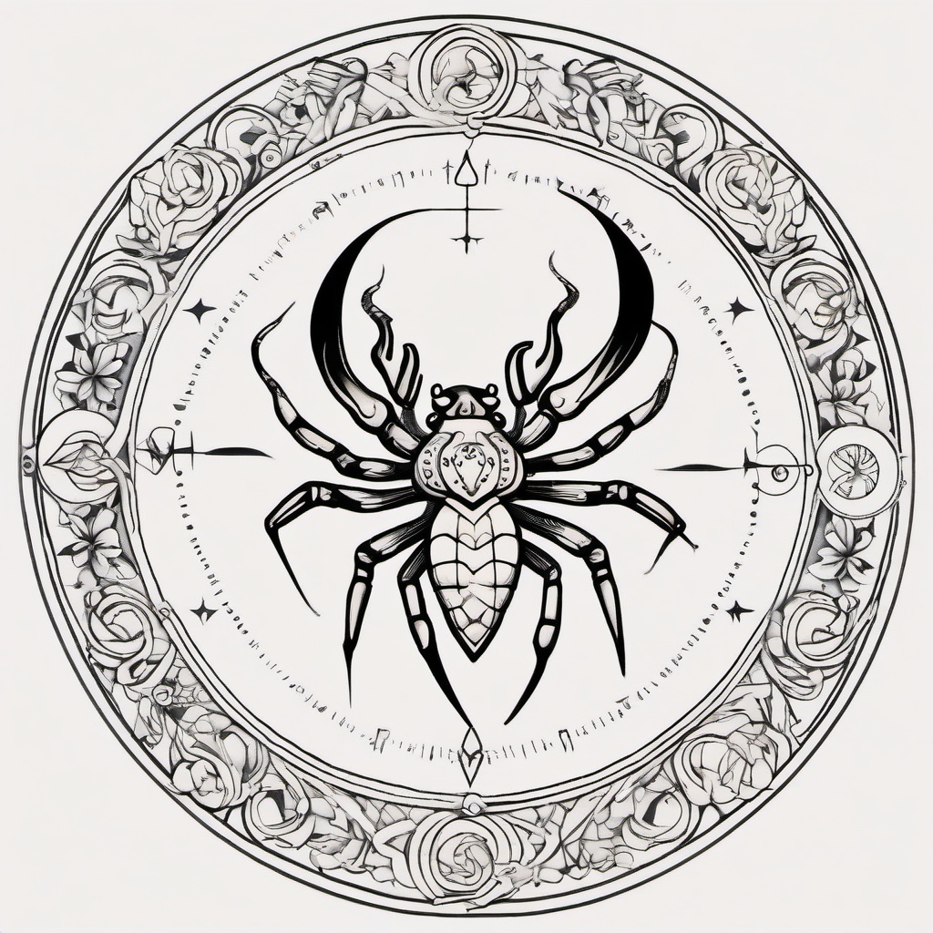 Zodiac Tattoos for Cancer-Creative and unique tattoo designs inspired by the zodiac sign of Cancer.  simple color tattoo,white background