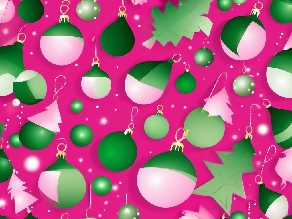 Pink And Green Christmas Background  