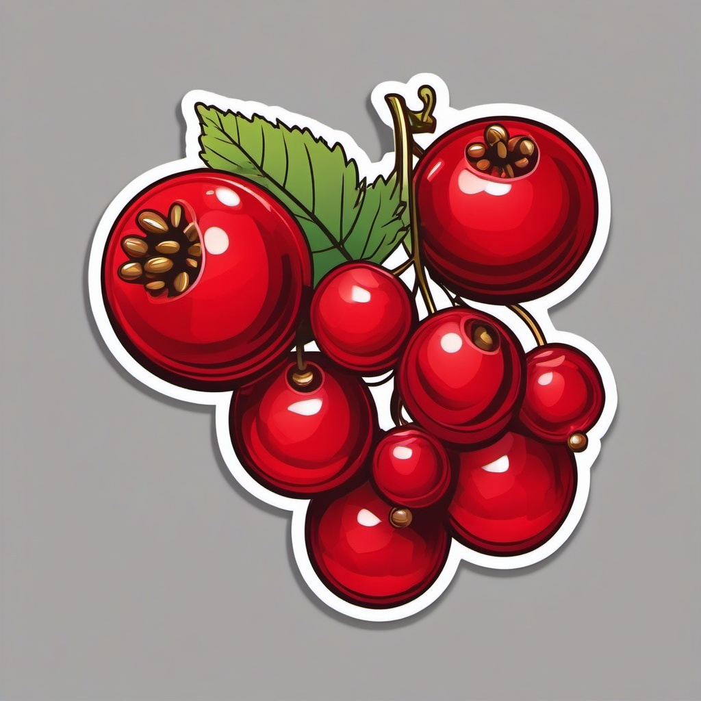 Red Currant Sticker - Tart and vibrant, a red currant-colored burst, , sticker vector art, minimalist design