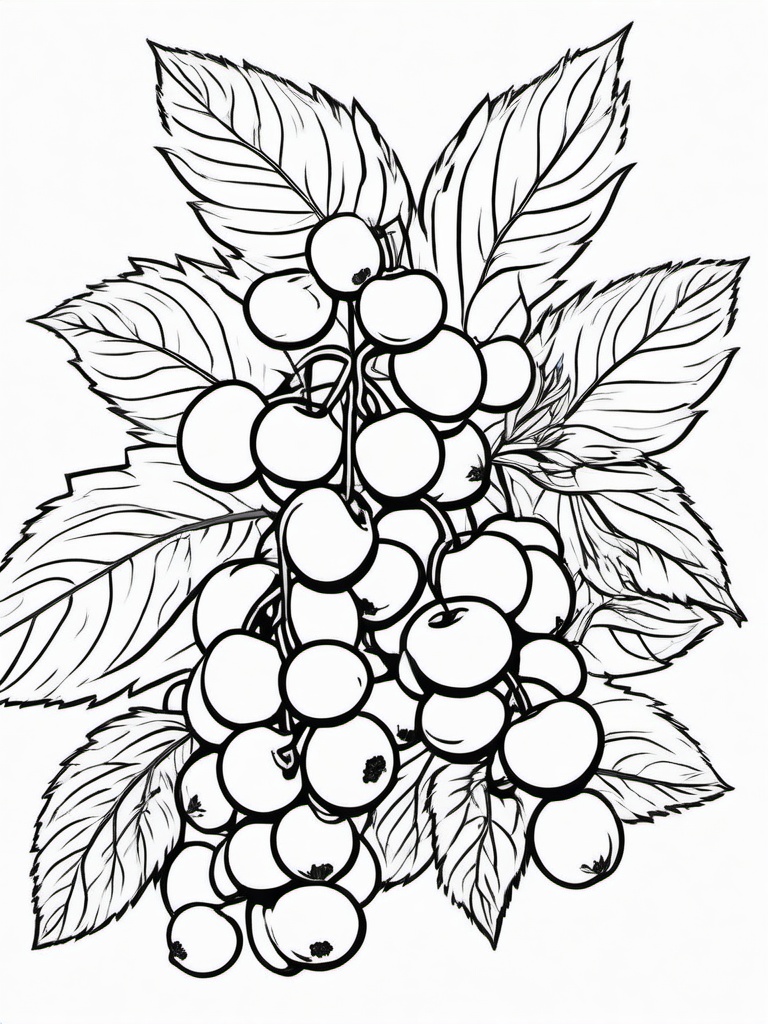 Fruit Coloring Pages - Huckleberries in a cluster  simple coloring pages