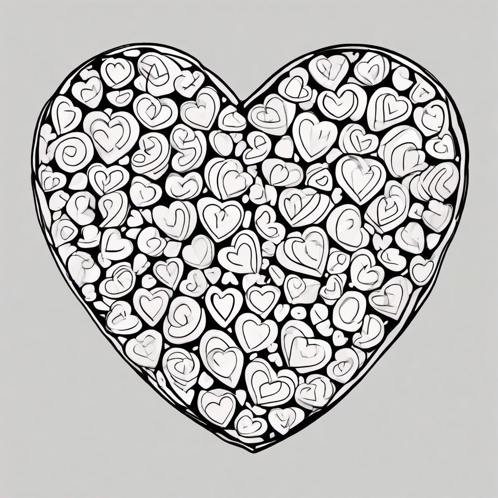 drawing of a candy heart for Valentine's  minimal rough sketch scribbles,doodles,black and white