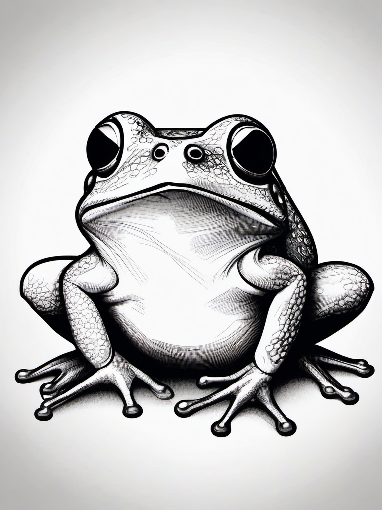 drawing of Persian frog  minimal rough sketch scribbles,doodles,black and white