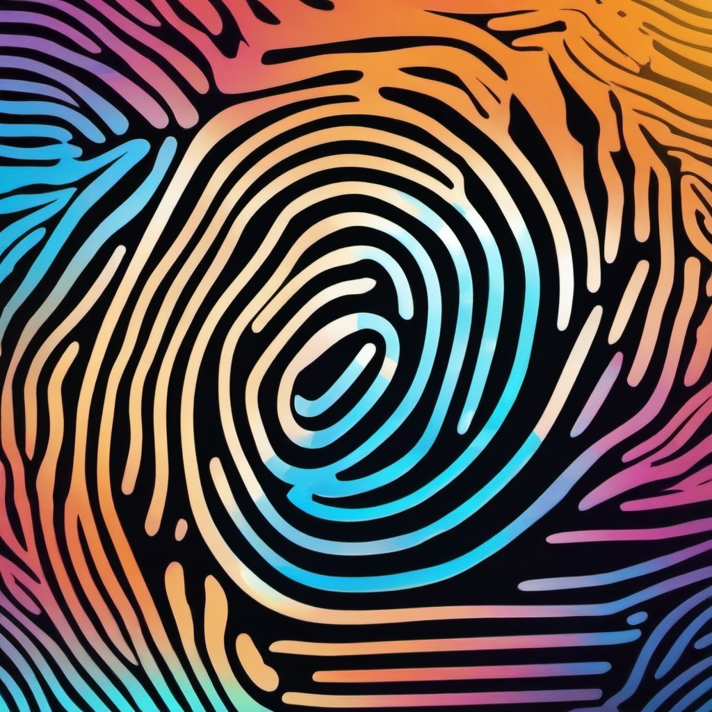 Fingerprint icon - Fingerprint icon for identity and security,  color clipart, vector art